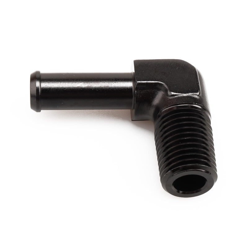 AC PERFORMANCE 1/4" NPT Male to 3/8" Hose Barb Fitting Adapter 90 Degree Aluminum Black Fit for 6AN Push on Hose - Image 3